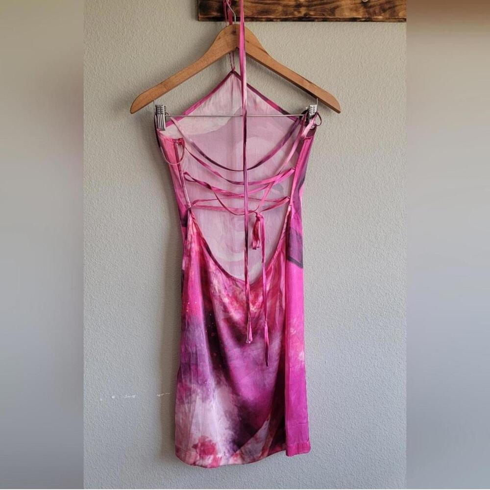 Kim Shui Pink Floral-Print Halter Mini Dress - Picture 3 of 7